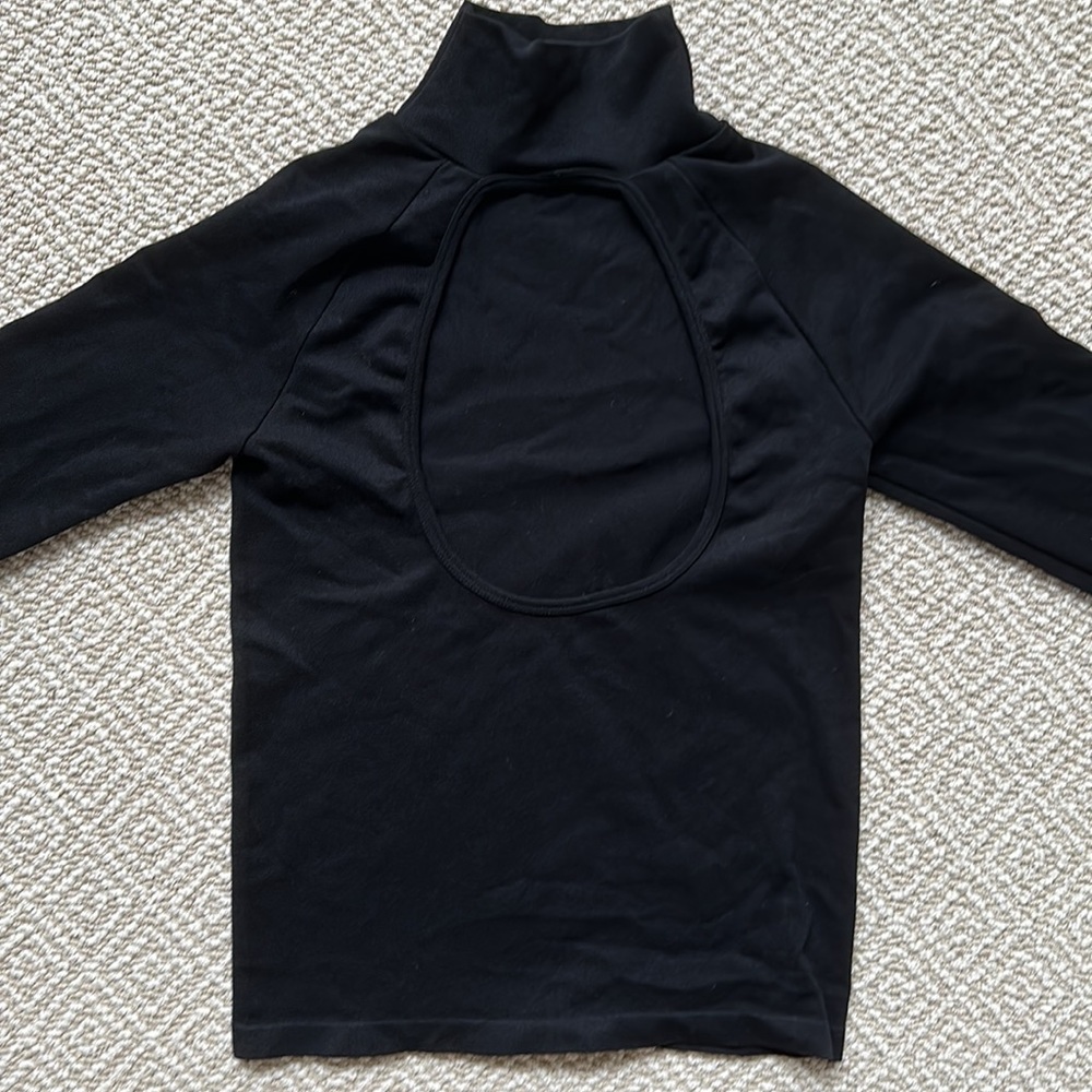 Free People Black Open Back Turtleneck